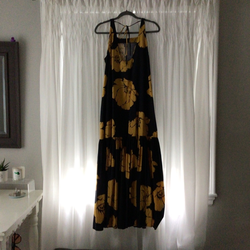 Anthropologie Cotton floral, tropical dress